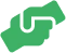 Icône verte d'une poignée de main.
